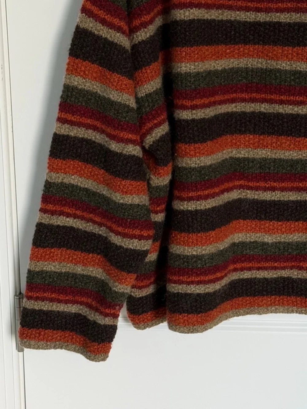 J. Crew vintage Men's 1990s grunge Striped 100% Wool Sweater XXL 39646